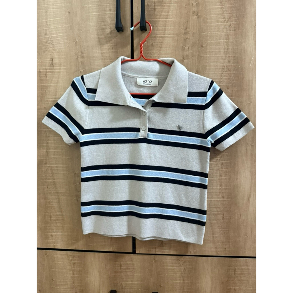 เสื้อไหมพรม ลายริ้ว ป้ายWA YA มือ2