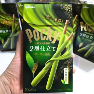 Glico Pocky Double Rich Matcha กูลิโกะ ป๊อกกี้ ทูเลเยอร์ Pockyชาเขียว รสเข้มข้น Pockyญี่ปุ่น 15760
