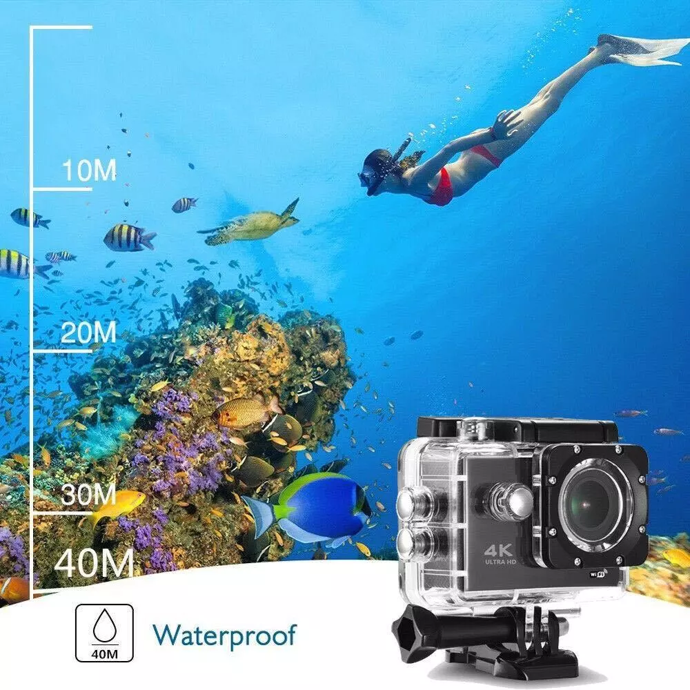 ส่งเร็ว ส่งไว กล้องกันน้ำ กล้องถ่ายใต้น้ำ กล้องติดหมวก 4k Ultra Action Camera With Remote thumbnail 7