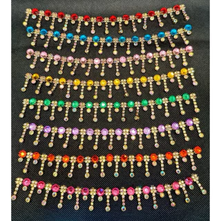 สังวาลย์ประดับเพชรสีสันสวยงามอุปกรณ์ตกแต่งสำหรับองค์เทพถวายองค์เทพงานฝีมือเสื้อผ้ากระเป๋างานDIY