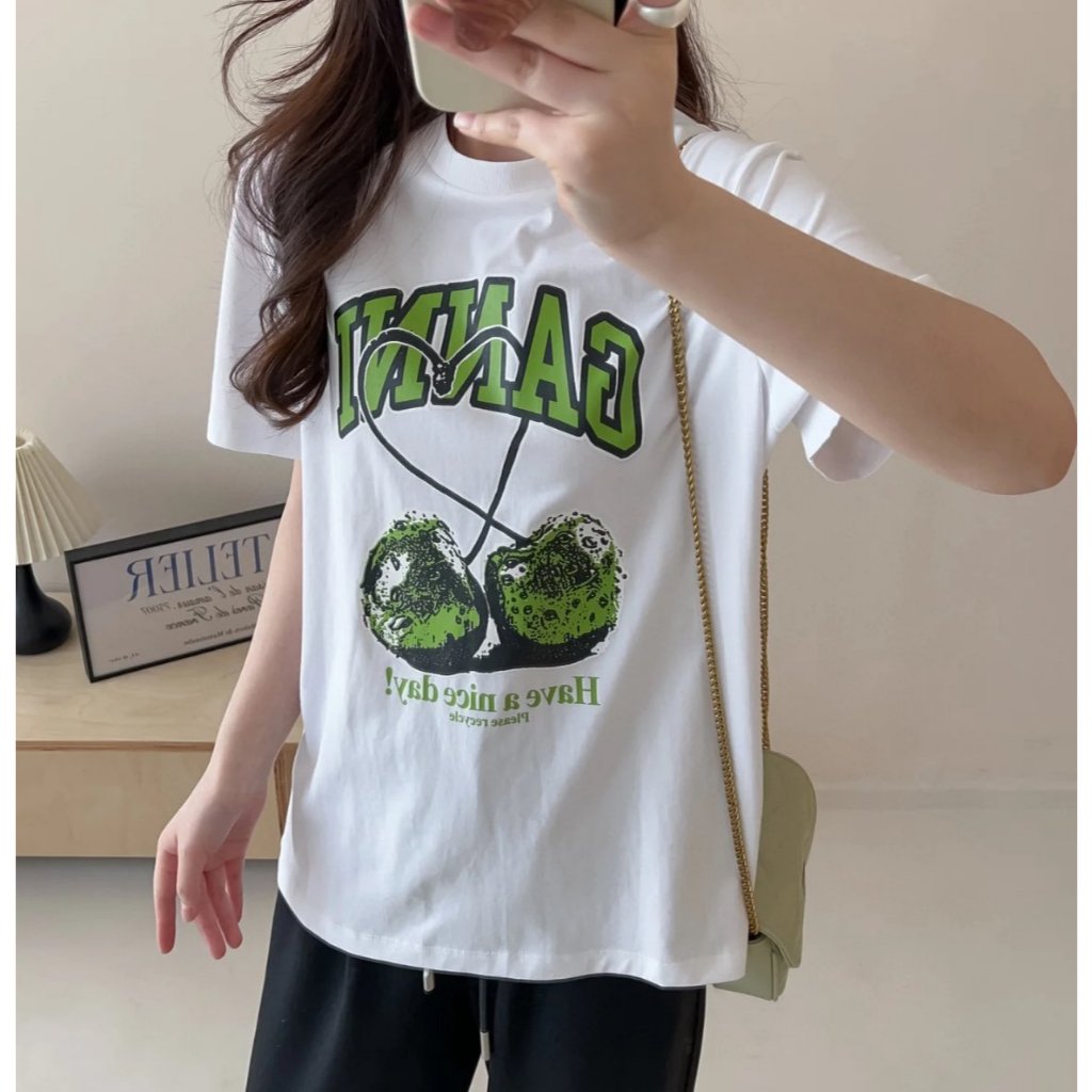 [พร้อมส่ง/ส่งด่วน/ส่วนลดโค้ดคุ้ม] Ganni Relaxed T-Shirt สินค้าของแท้100% - รูปที่ 4