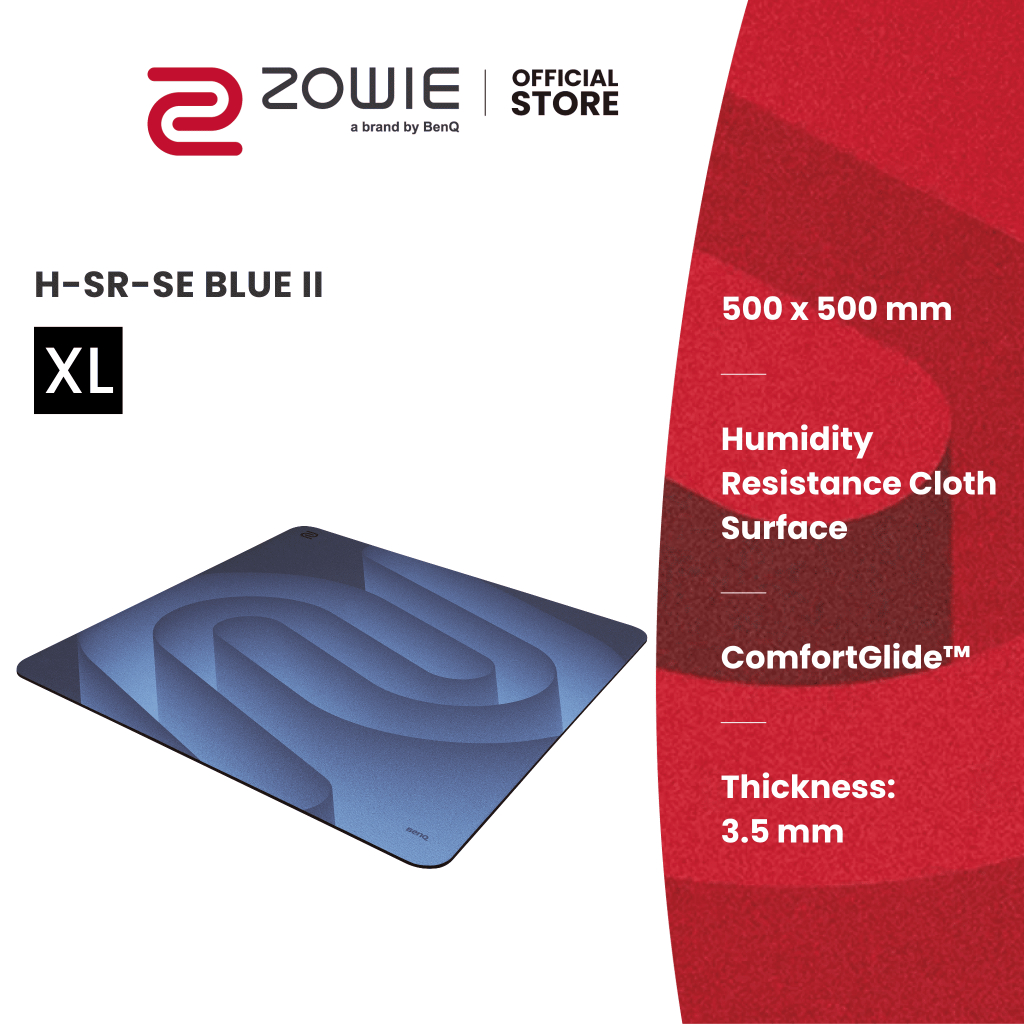 ZOWIE H-SR-SE BLUE II Gaming Mouse Pad แผ่นรองเมาส์พิมพ์ลาย ขนาด XL/ใหญ่มาก (แผ่นรองเมาส์เกมมิ่ง)