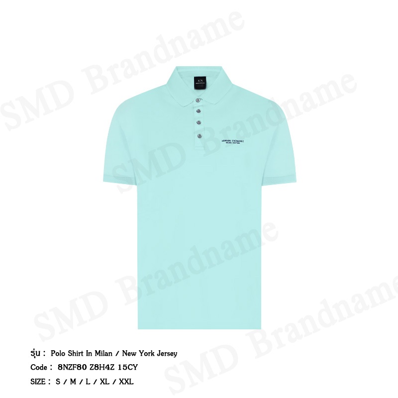 Armani Exchange เสื้อโปโลผู้ชาย รุ่น A/X Polo Shirt In Milan / New York Jersey Code: 8NZF80 Z8H4Z 15CY