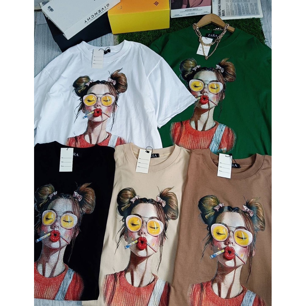 SIS.ON | พร้อมส่ง Oversize เสื้อยืดโอเวอร์ไซส์ No.23 (ผู้หญิงแว่นเหลือง)