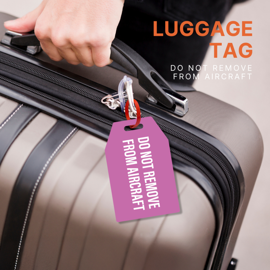 Happylife Luggage Tag ป้ายติดกระเป๋าเดินทาง DO NOT REMOVE FROM AIRCRAFT อะคริลิค กันน้ำ แข็งแรง ดีไซ
