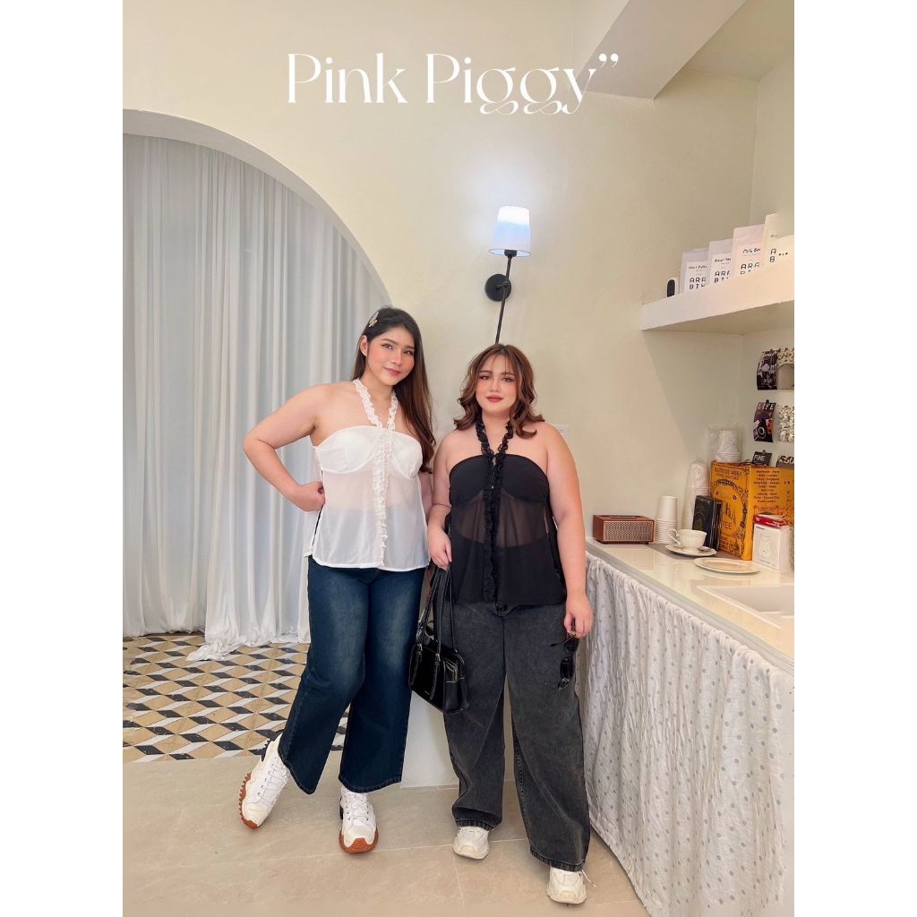 (PP)เกาะอกสายคล้องคอ Freesize 36-52 นิ้ว ตัวเสื้อแต่งสม็อกรอบตรงเต้ามีซับใน2ชั้นคะ