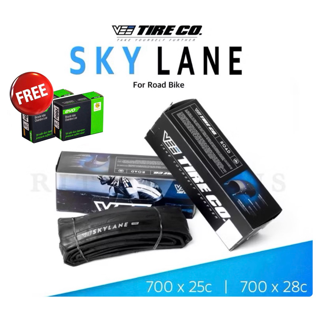(โค๊ดส่วนลด)(แถมยางใน) ยางนอกเสือหมอบ VeeTireCo Skylane 700x25C&28C พร้อม Kevlar protection belt