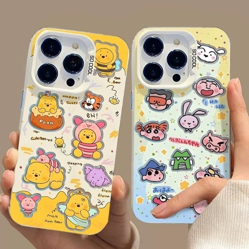 การ์ตูนคู่รัก เคสไอโฟน11 สำหรับ IPhone 15 13 16 12 14 11 Pro Max XR X XS Max 8 7 Plus SE 2020 เคสโทรศัพท์เรียบง่าย เคส