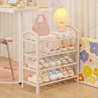 [ สีพาสเทลสดใส ] ชั้นวางรองเท้า ที่เก็บรองเท้าแบบเหล็กมีหูหิ้ว ชั้นวางของ 3/4/5/ชั้น ดีไซน์น่ารัก พร้อมส่ง EZ NEW