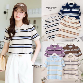 เสื้อคอปกผ้าไหมพรมริ้วMinimal GI23 (Pannie)