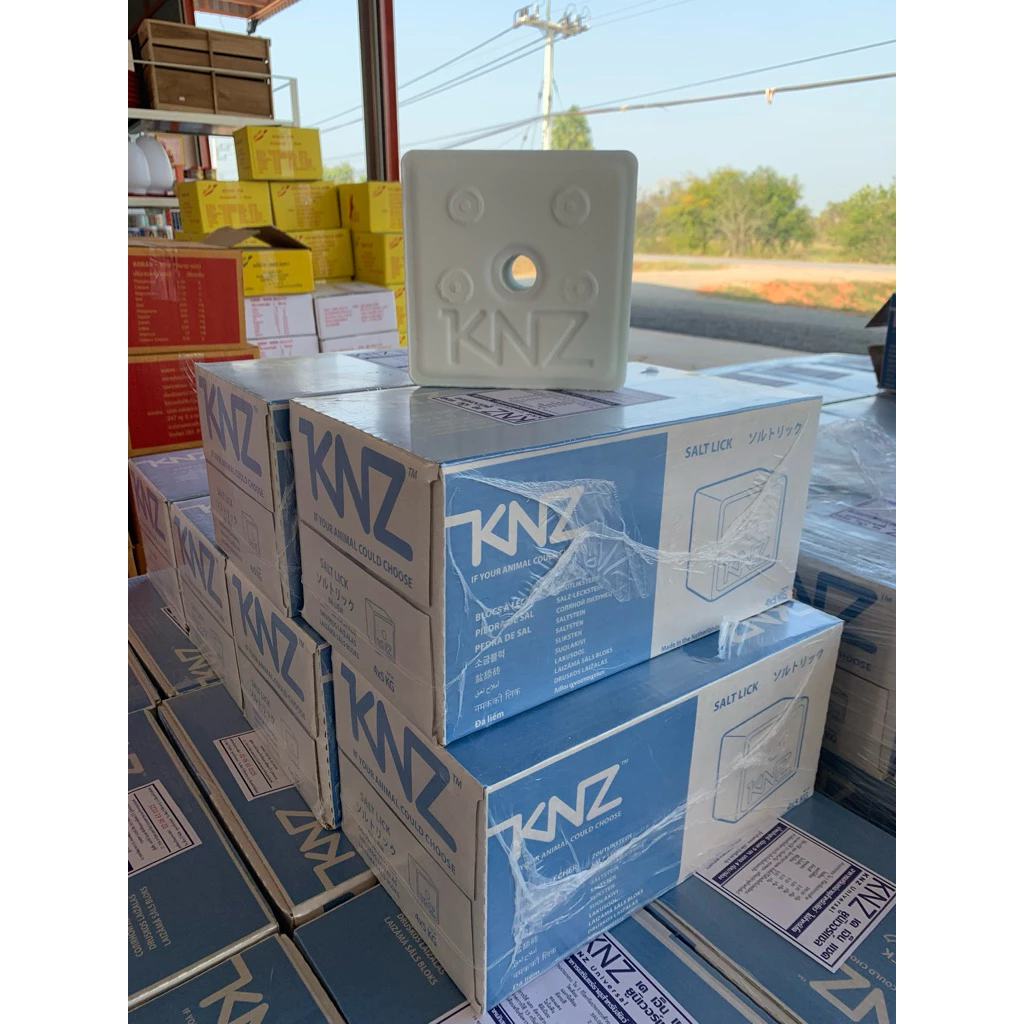 เกลือแร่ KNZ (ยกลัง 4 ก้อน) นำเข้าจากต่างประเทศ แท้ 100% อาหารเสริมแร่ธาตุสำหรับสตว์ ใช้สำหรับโค กระบือ แพะ