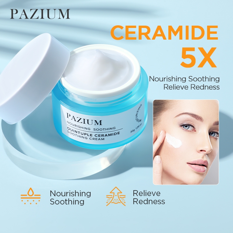 PAZIUM Quintuple Ceramide Soothing cream ครีมบำรุงผิวหน้า Moisturising Cream ครีมทาหน้า ต่อต้านริ้วร