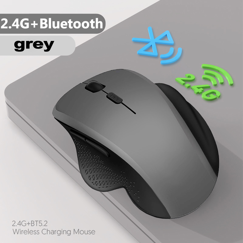 ของแท้   เมาส์เกมมิ่งไร้สายแบบชาร์จไฟได้ เมาส์ USB Bluetooth ขนาดเล็ก เมาส์ตามหลักสรีรศาสตร์พร้อมอะแดปเตอร์ Type-C ราคา ถูกที่สุด ดีลบีเคเค แกลเลอรีภาพที่ 3