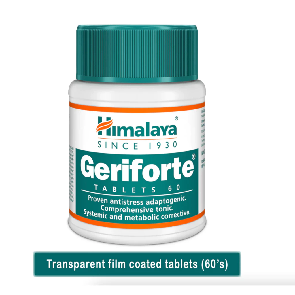 ขนาดใหม่ Himalaya Geriforte 60 เม็ด ฟื้นฟู ร่างกาย จิตใจ