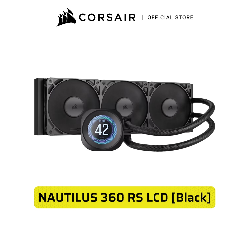 CORSAIR NAUTILUS 360 RS LCD 360MM LIQUID CPU COOLER, BLACK : WHITE