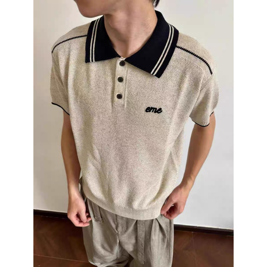 [พร้อมส่ง] Spenzer.street | eme sand polo🖤โอเวอร์ไซส์ เสื้อผ้าสตรีท เนื้อผ้าดี ทันกระแส unisex 2025 
