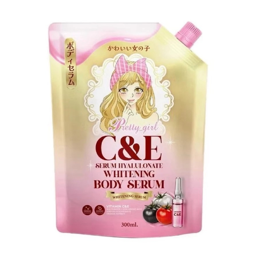 เซรั่มพริตตี้เกิร์ล Pretty Girl C&E Serum Hyalulonate Whitening Body Serum ( ปริมาณ 300 ml. )