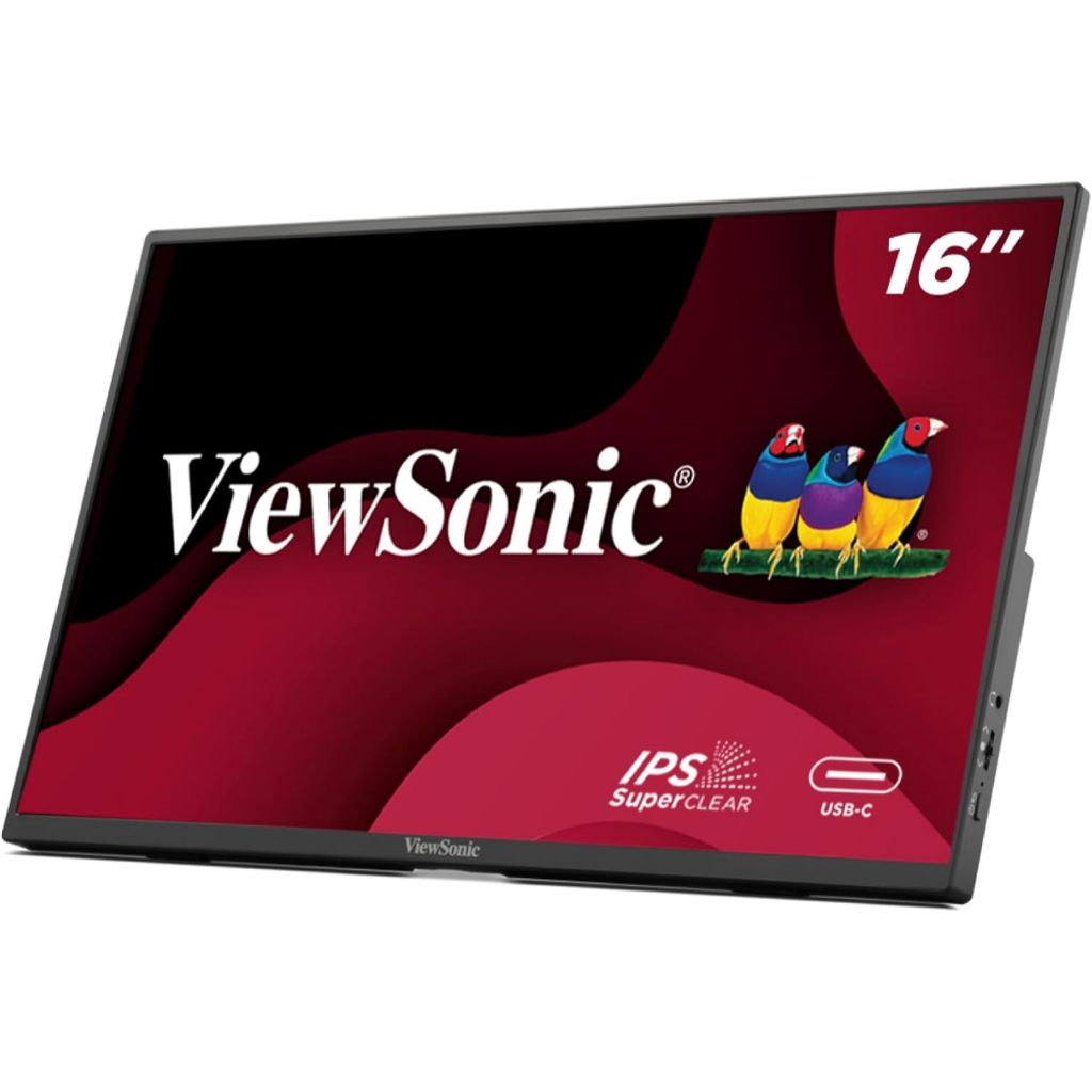 Viewsonic VA1650 16” USB-C Lightweight Portable Monitor, 15.6" IPS, HDMI Full Size - รับประกัน 3 ปี