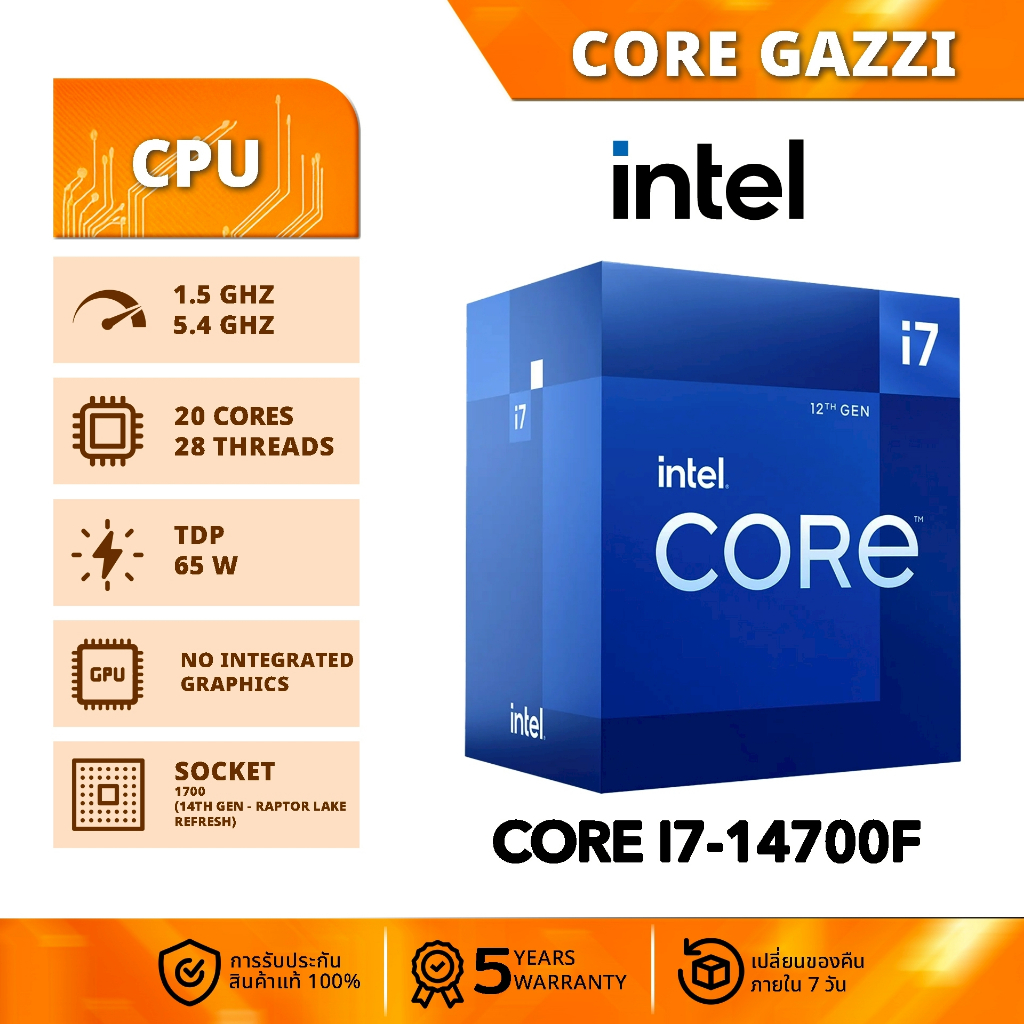 เซ็ตอัปเกรดความแรง CPU INTEL CORE I7-14700F/ RAM 32GB DDR5 5600MHz/ M.2 500GB