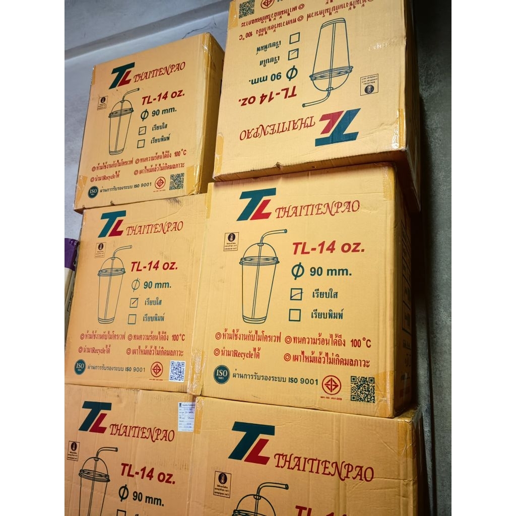 แก้ว PP 14 ออนซ์ ปาก 90 TL ราคายกลัง ลังละ20แถวๆละ50ใบ