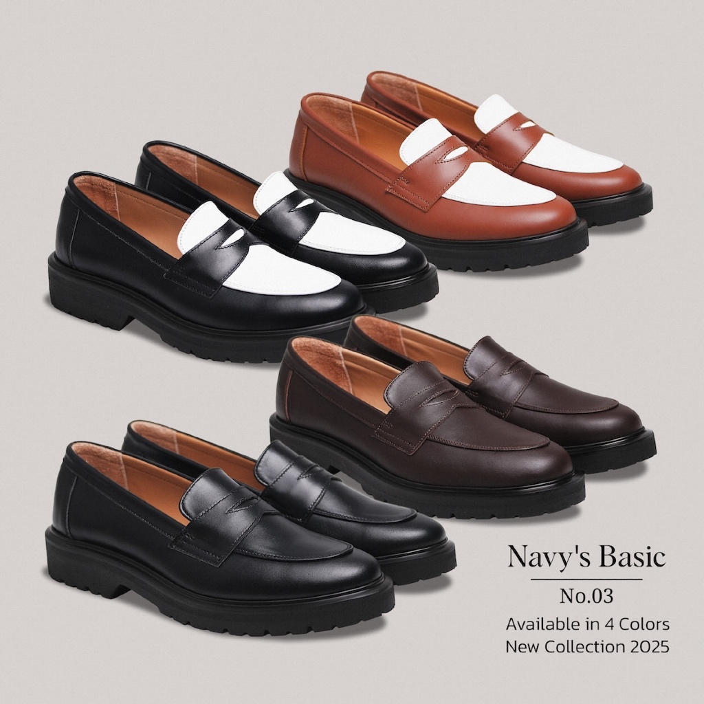 รองเท้าหนังแท้ ทรง Loafers คลาสสิกตลอดกาล รุ่น Basic No.03 (New collection 2025)
