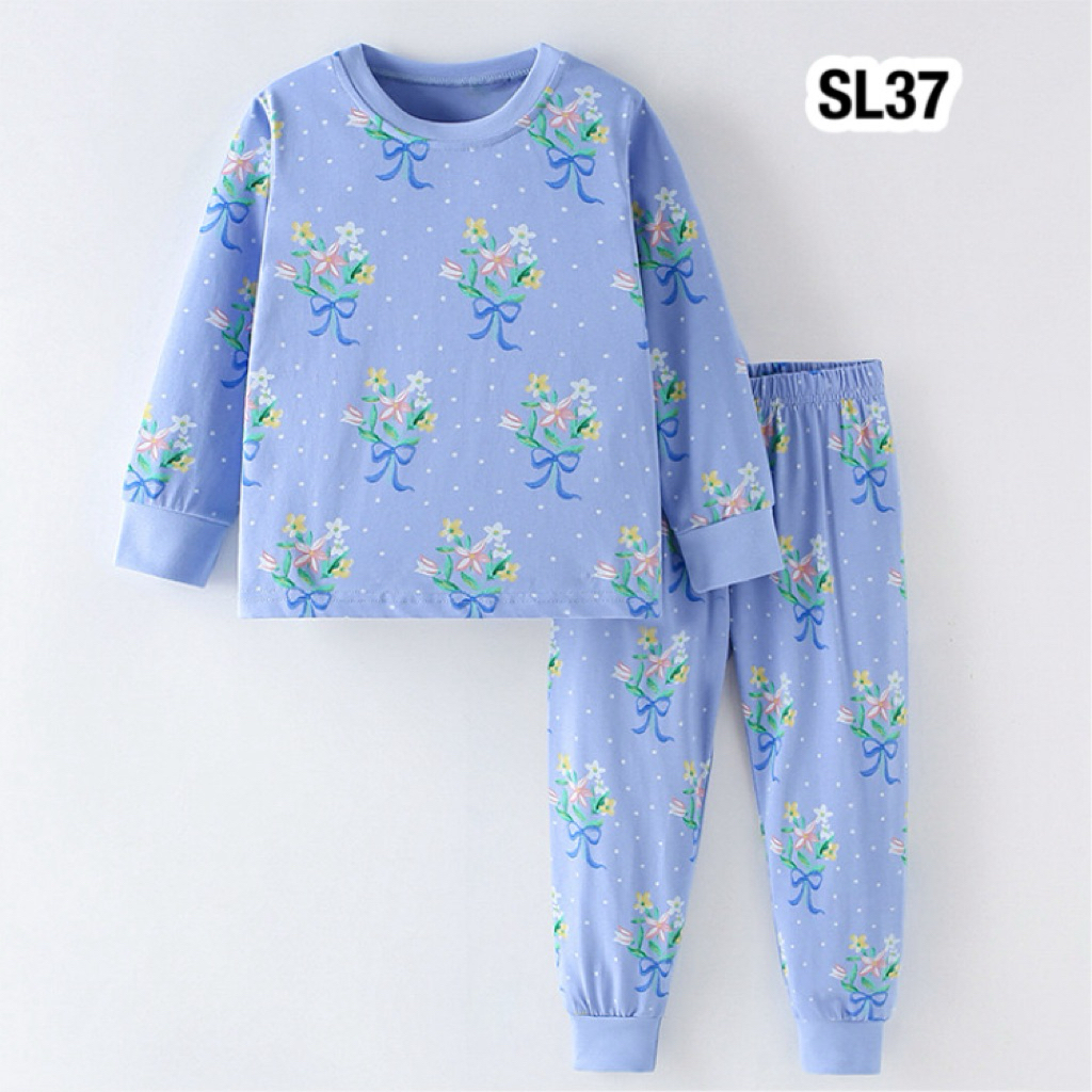 💥พร้อมส่งจากไทย💥 SL37 ชุดนอนผ้าคอตตอน 100% เนื้อผ้านุ่มสบาย ลายน่ารัก