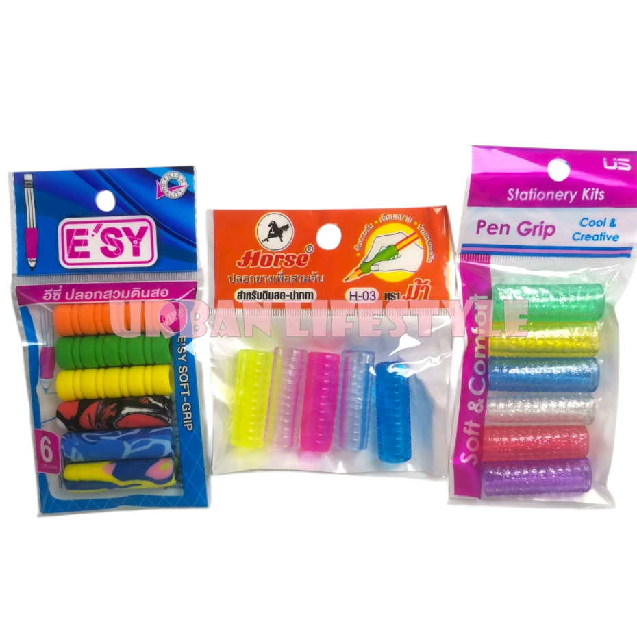 E'sy อีซี่ / Horse ม้า H-03 / US ยูเอส GP-105 ปลอกสวมดินสอและปากกา ปลอกฟองน้ำโฟม ถนอมนิ้ว ปลอกยางเจลลี่ซิลิโคน Pen Grip