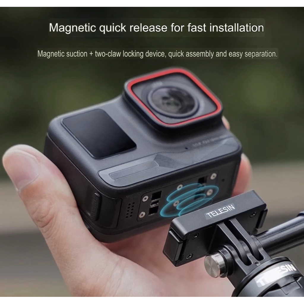 TELESIN for Insta360 X5 X4Air  ACE PRO2 ACE PRO  ACE Magnetic Quick Release Base  ขายึดกล้องแบบแม่เหล็ก(Magnet) thumbnail 4