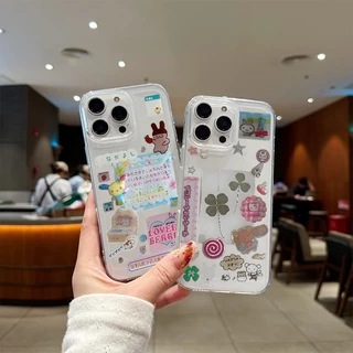 โปร่งใส จัดส่งจากประเทศไทย สไตล์ญี่ปุ่นน่ารักนุ่ม for iPhone เคสไอโฟน 11 12 13 14 15 16 PLUS PRO MAX X XS MAX XR 7/8PLUS