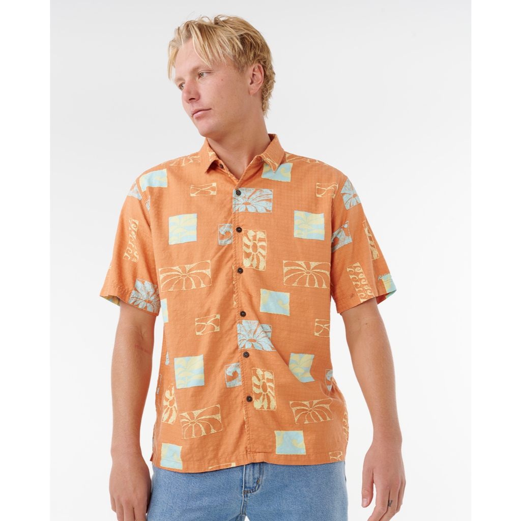 RIPCURL  เสื้อเชิ้ตผู้ชายสีส้ม 05DMSH AOTS TY WILLIAMS S/S SHIRT 2025-S1