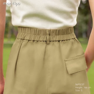Montipa กางเกงขาสั้น ซิปหน้า เอวสม็อคด้านหลัง ผ้า Comfort 56PHC37