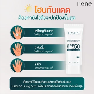 [โปร 1 ชิ้น] HONE กันแดดหนุ่มกรรชัย เนื้อบางเบา เกลี่ยง่าย ซึมไว SPF50+ PA++++ 40g 1 ชิ้น