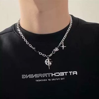 ฤดูร้อน สงกรานต์ Y2k สร้อยคอเงิน หลายชั้น สไตล์ฮิปฮอป สําหรั…