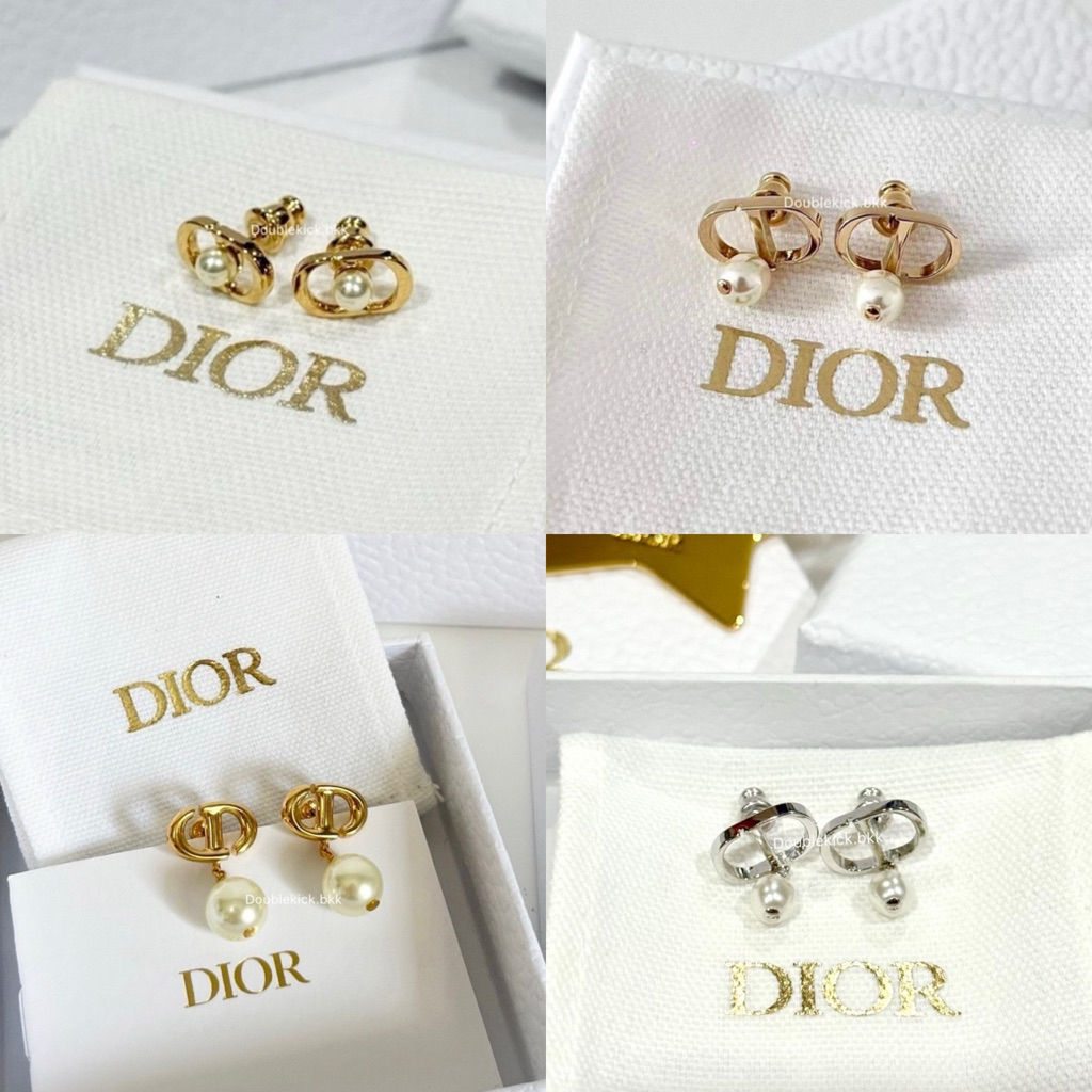 (พร้อมส่ง) {Doublekick.bkk} New Dior CD Navy/ New Dior Petit Earrings(รบกวนทักสอบถามสต๊อคก่อนกดสั่งนะคะ)