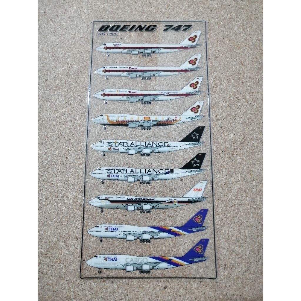 สติ๊กเกอร์ เครื่องบิน Boeing 747-400 การบินไทย UV DTF sticker Thai Airways