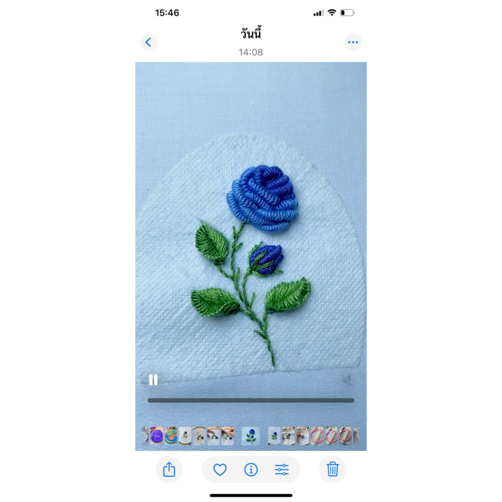 สติกเกอร์ลายปักละลายน้ำ ขนาด A4 ลอกลายปักผ้า ลายดอกไม้ รูปที่ 6
