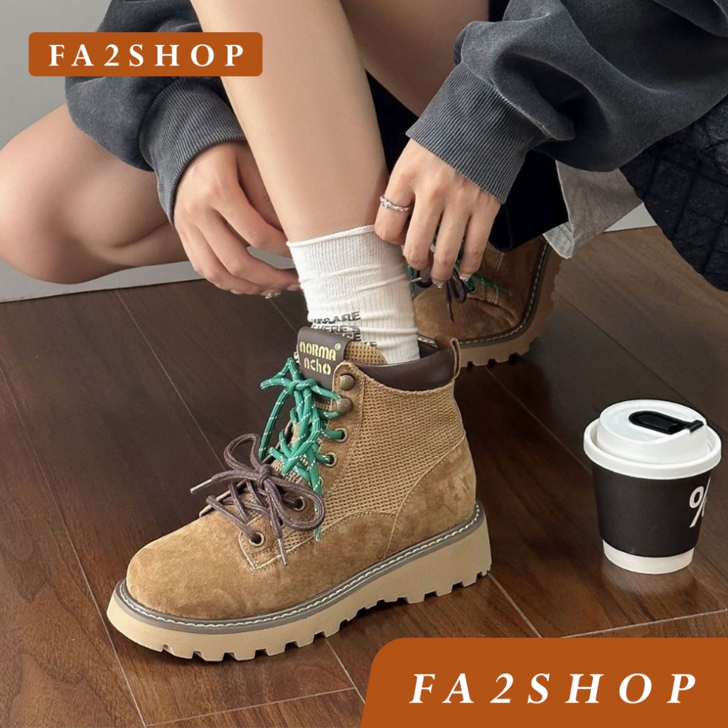 FA2SHOP รุ่น CM158 รองเท้าบูทหนังแท้