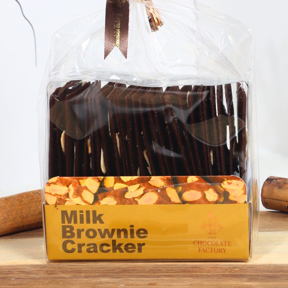 🍫มิลค์ บราวนี่ แครกเกอร์🍫 Milk Brownie Cracker บราวน์นี่ แผ่นบาง อบกรอบ รสมิลค์ช็อคโกแลต Chocolate Factory