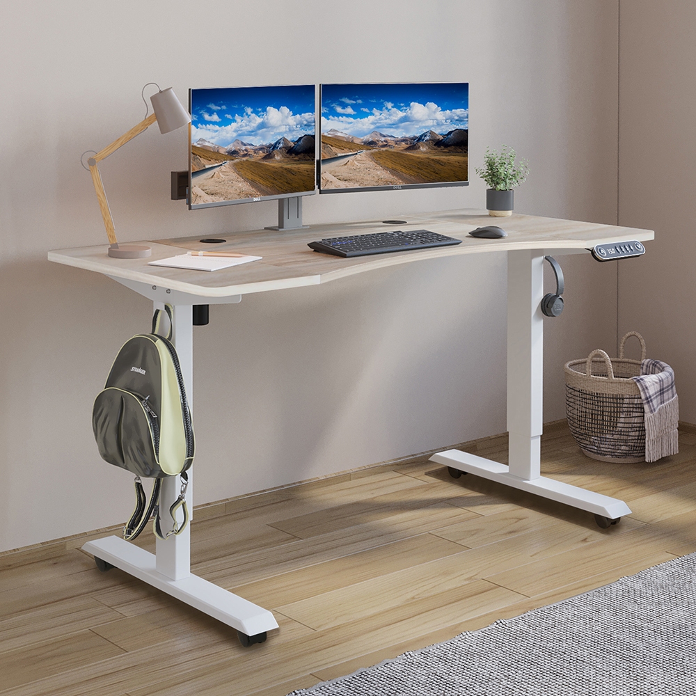 Mxtark 55 inches 1.4M Electric Standing Desk Single Motor Desk Adjustable height table
