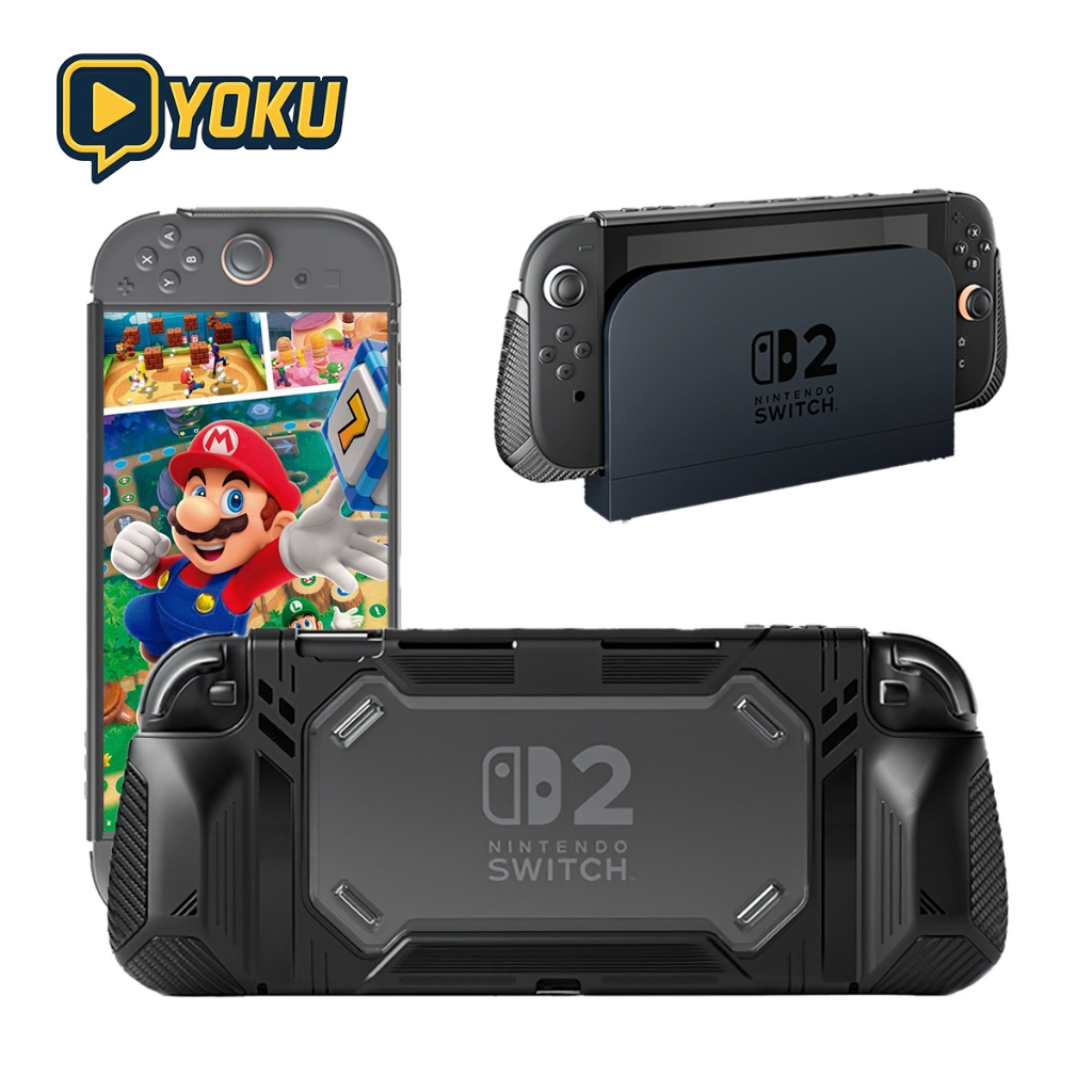 เคสป้องกัน Nintendo Switch 2 - TPU อ่อน + เปลือกซิลิโคนกันกระแทก PC - ชาร์จได้โด