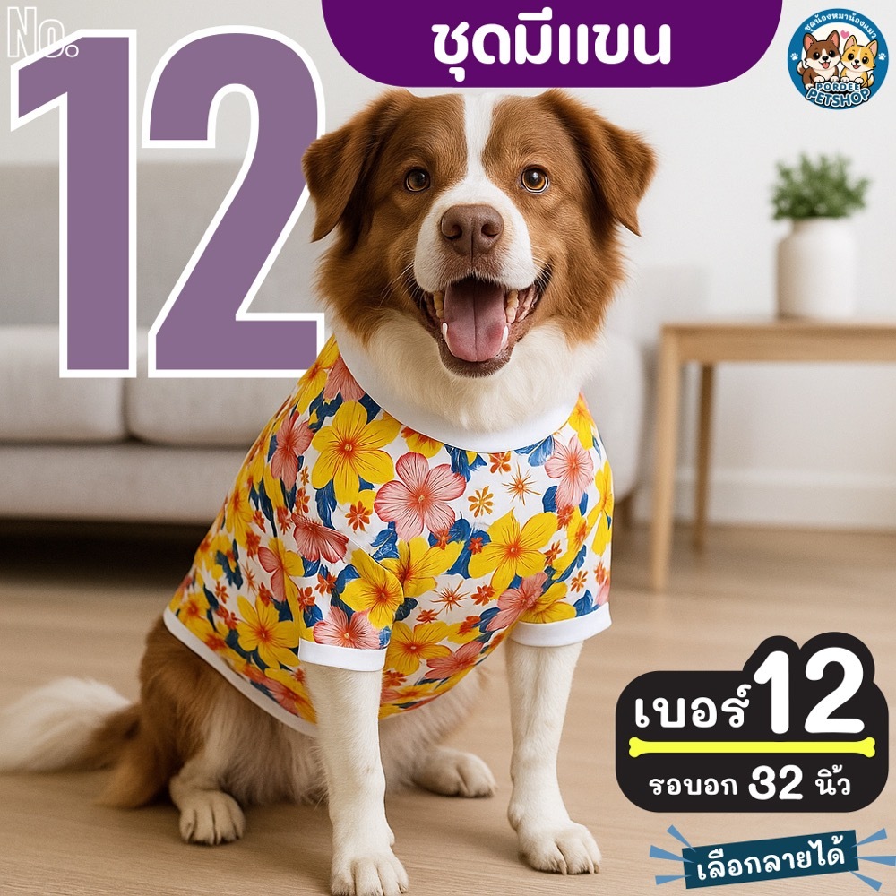เบอร์ 12 ชุดมีแขน รอบอก 32 นิ้ว