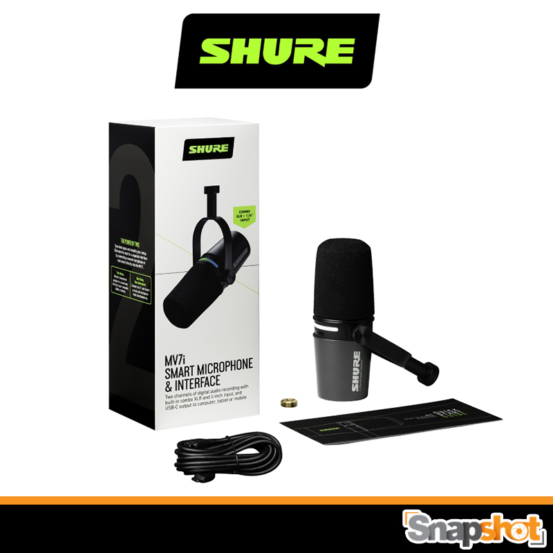 SHURE MV7i Smart Microphone & Interface ไมโครโฟนพร้อมอินเทอร์เฟซอัจฉริยะ (ประกันศูนย์) ไมค์ Shure