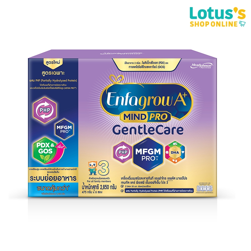 เอนฟาโกร เอพลัส เจนเทิลแคร์ นม สูตร 3 นมผง เด็ก แรกเกิด ขนาด 2850 กรัม ENFAGROW A+ MINDPRO GENTLE CA