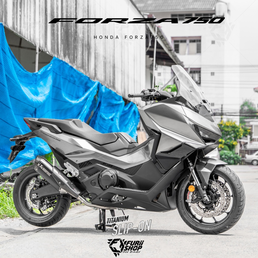 ท่อสูตร/ท่อแต่ง/ท่อไอเสีย Akrapovic Slip on Black Limited : for Honda Forza750 2025