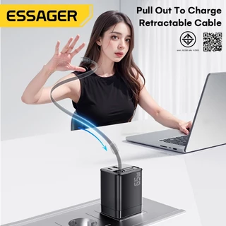Essager อะแดปเตอร์พร้อมสายชาร์จ USB Type C 65W รองรับชาร์จเร็ว อุปกรณ์ชาร์จโทรศัพท์ ที่ชาร์จโทรศัพท์ B08