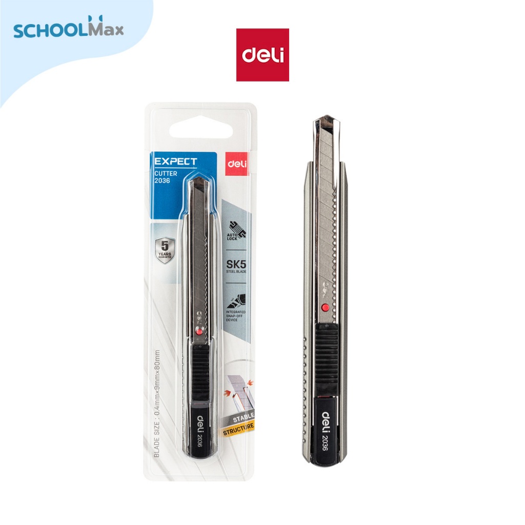 Deli คัตเตอร์เหล็ก 9 mm No.2036
