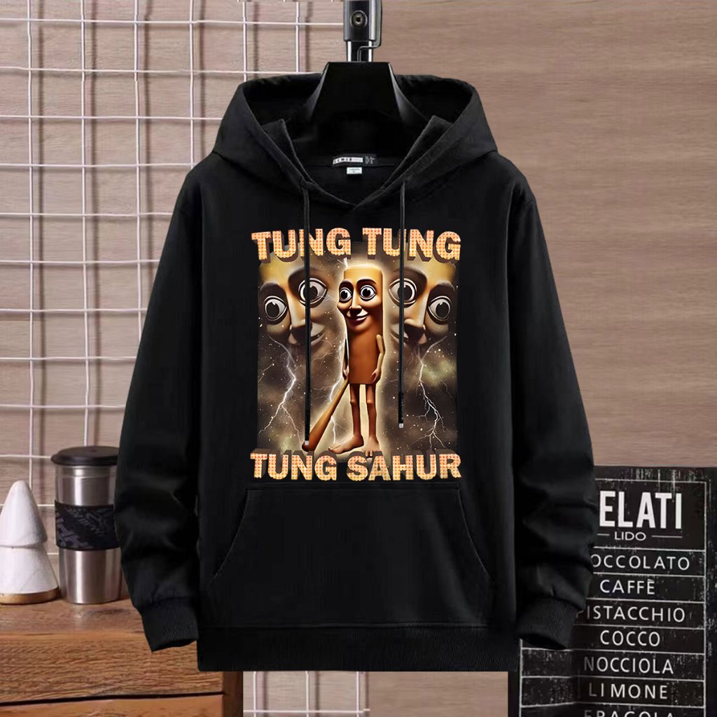 BK-1352-LONG เสื่อแขนยาวมีฮูต ลายการ์ตูนTUNG TUNG TUNG SAHURน่ารัก มีไซส์ครบ สีให้เลือก เสื้อกันหนาวแฟชั่นเกาหลี