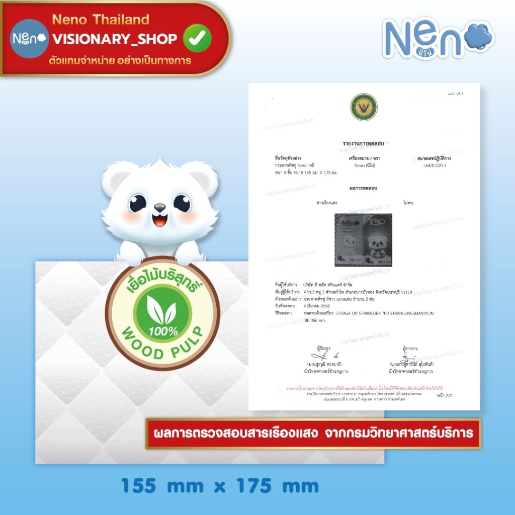 🥏[แบบแขวน ยกลัง 4 ห่อ] Neno ทิชชู่แบบดึง แขวนได้ หนานุ่ม  กระดาษทิชชู่ หนา 4 ชั้น 1280 แผ่นน - รูปที่ 5