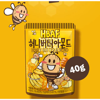 อัลมอนด์เกาหลี HBAF ALMOND 40g รสฮันนี่บัตเตอร์ คุกกี้แอนด์ครีม ขนมเกาหลี 아몬드 อัลมอนด์อบสไตล์