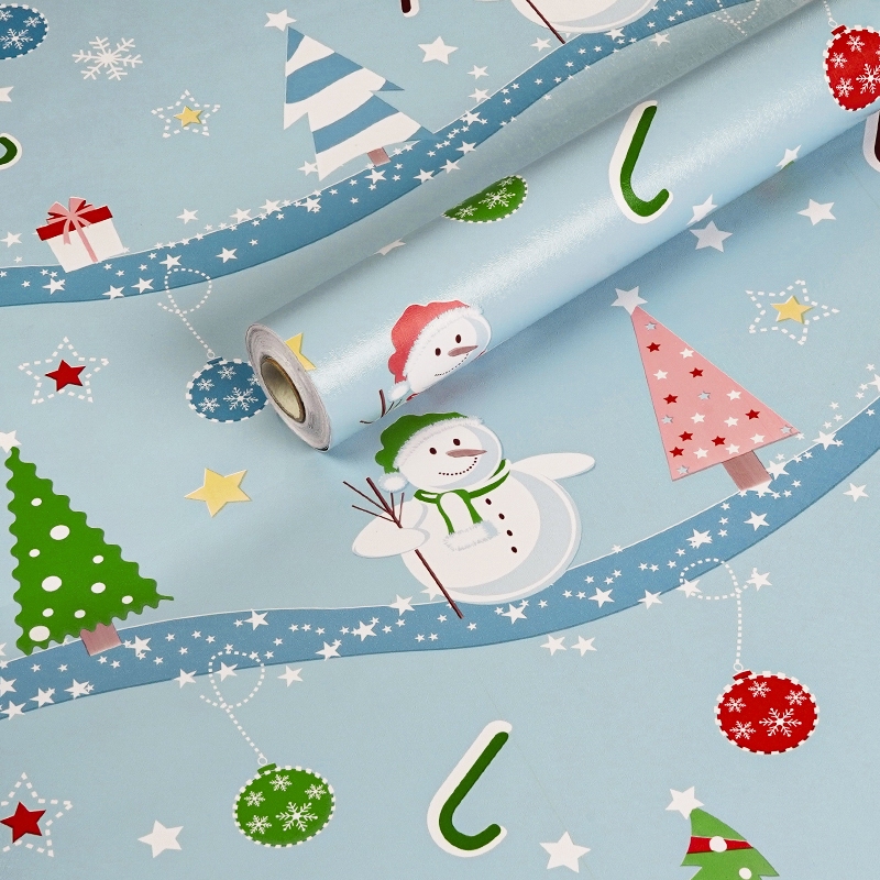 วอลเปเปอร์คริสต์มาสสุดน่ารัก มีกาวในตัว Christmas wallpaper 44 ซม. x 300 ซม